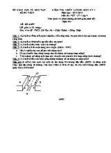 Đề đề xuất kiểm tra chất lượng học kỳ I môn Vật lý Lớp 9 - Năm học 2012-2013 - Trường THCS Cái Tàu Hạ (Có đáp án)